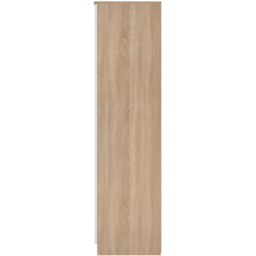Crowndale Milan 3 Door 2 Drawer White Gloss Bardolino Oak Tall Mirrored Wardrobe Ready Assembled - Size: 2 Door 2 Drawer - White Gloss & Bardolino Oak - thumbnail 4