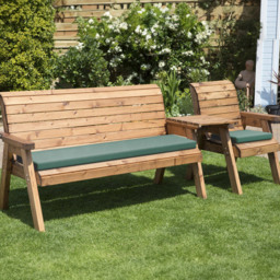Charles Taylor 4 Seater Straight Companion Seat with Green Cushions - Wilko - thumbnail 1