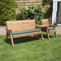 Charles Taylor 4 Seater Straight Companion Seat with Green Cushions - Wilko - thumbnail 3