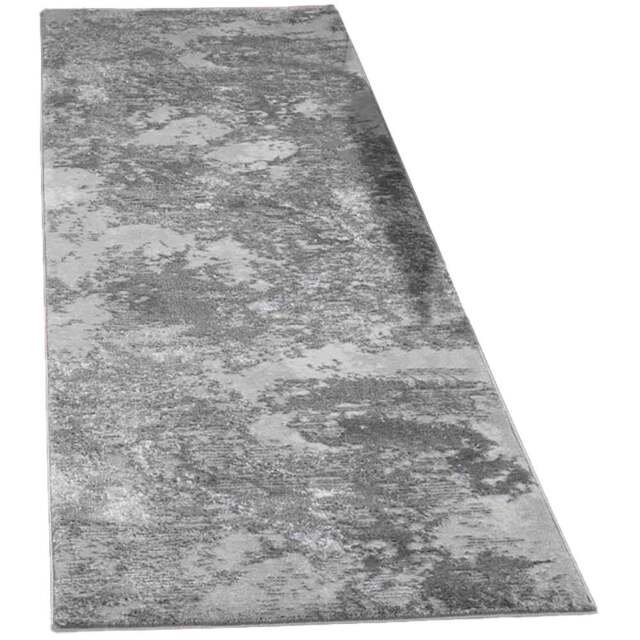 Desire Rugs Serenity Grey Abstract Sprayed Grunge Texture Rug 60 x 220cm - Wilko - image 1