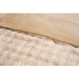 Aurora Faux Fur Duvet Set - Champagne/King - Wilko - thumbnail 4