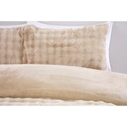Aurora Faux Fur Duvet Set - Champagne/King - Wilko - thumbnail 6