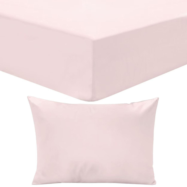 Easy Care Plain Sheeting Set Blush King - Wilko - image 1