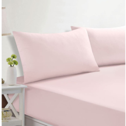 Easy Care Plain Sheeting Set Blush King - Wilko - thumbnail 3