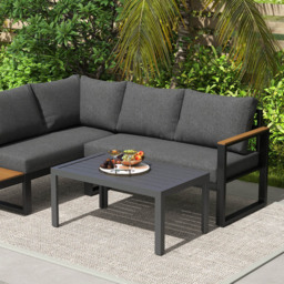 Outsunny Grey Steel Frame and Slat Top Side Table - Size: 46 x 61 x 101.5cm - Wilko - thumbnail 4