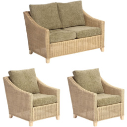 Desser Furniture Dijon 2 Seater Jubilee Sage Suite - Cream - Wilko - thumbnail 3