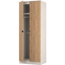 Crowndale Bora 2 Door Gold Oak and Kashmir Tall Double Wardrobe - Cream - Wilko - thumbnail 6