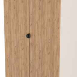 Crowndale Bora 2 Door Gold Oak and Kashmir Tall Double Wardrobe - Cream - Wilko - thumbnail 7