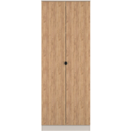 Crowndale Bora 2 Door Gold Oak and Kashmir Tall Double Wardrobe - Cream - Wilko - thumbnail 3