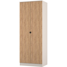 Crowndale Bora 2 Door Gold Oak and Kashmir Tall Double Wardrobe - Cream - Wilko - thumbnail 5