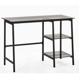 Julian Bowen Chicago Smoked Glass Desk Black - Size: 45 x 104 x 72cm - Wilko - thumbnail 3