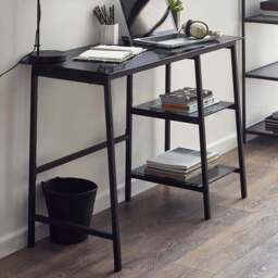 Julian Bowen Chicago Smoked Glass Desk Black - Size: 45 x 104 x 72cm - Wilko - thumbnail 1