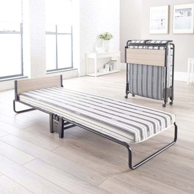 Jay-Be Single Revolution Folding Bed with Rebound e-Fibre Mattress - Black - Wilko - image 1