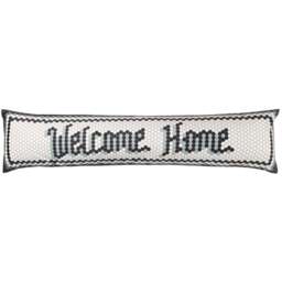 furn. Multicolour Welcome Home Mosaic Message Velvet Draught Excluder - Size: 20 x 92 x 10cm - Wilko