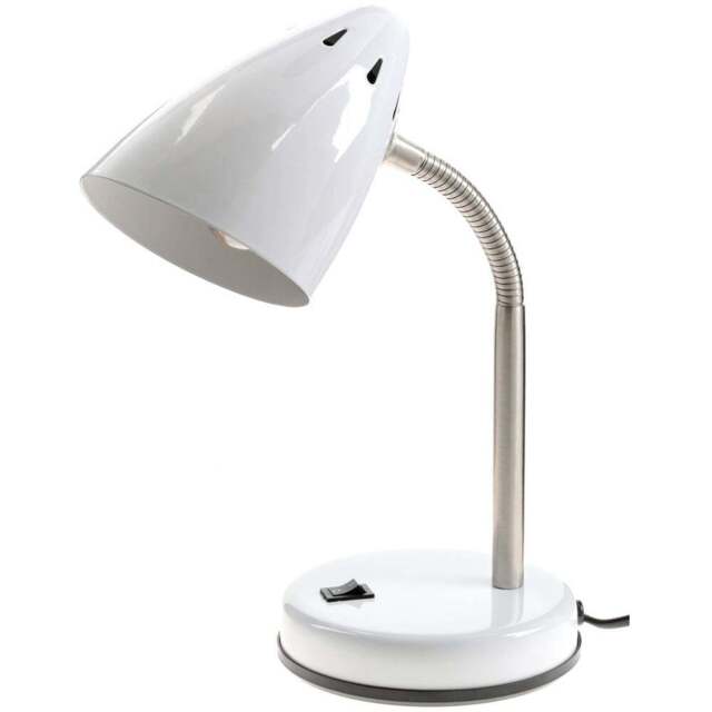Premier Housewares White Gloss Desk Lamp - Size: 13 x 13 x 37cm - Wilko - image 1