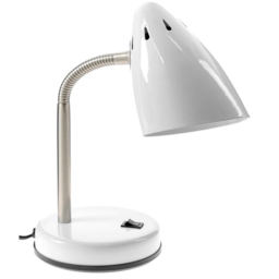 Premier Housewares White Gloss Desk Lamp - Size: 13 x 13 x 37cm - Wilko - thumbnail 4