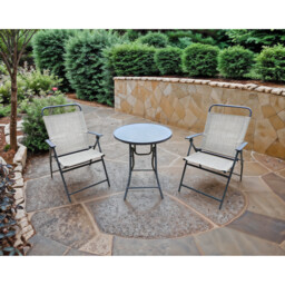 Safina Garden Bistro Set - Grey - Size: 2 Seater - Wilko - thumbnail 5