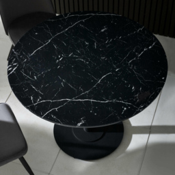 Julian Bowen Luca 2 Seater Marble-Effect Round Dining Table Black - Wilko - thumbnail 7