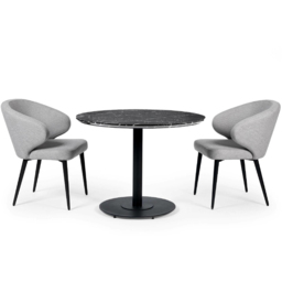 Julian Bowen Luca 2 Seater Marble-Effect Round Dining Table Black - Wilko - thumbnail 5