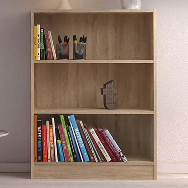 Florence Basic 2 Shelf Oak Wide Low Bookcase - Brown - Furniture to Go - Wilko - image 1