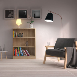 Florence Basic 2 Shelf Oak Wide Low Bookcase - Brown - Furniture to Go - Wilko - thumbnail 7