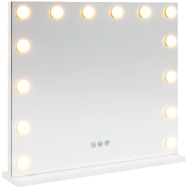 vidaXL LED White Vanity Mirror 50 x 10 x 44cm - Size: 44 x 50 x 10cm - Wilko - image 1