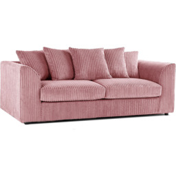 Luxor 5 Seater Pink Jumbo Cord Scatter Back Sofa Suite - Wilko - thumbnail 4