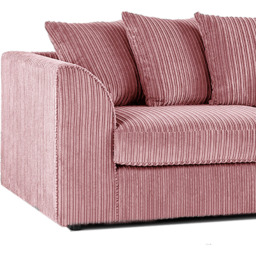 Luxor 5 Seater Pink Jumbo Cord Scatter Back Sofa Suite - Wilko - thumbnail 5