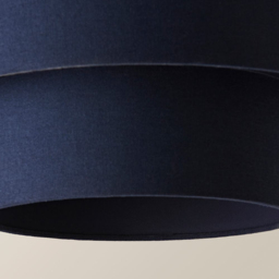 ValueLights Jodie 2 Tier Navy Linen Drum Shade - Size: 20 x 30 x 30cm - Blue - Wilko - thumbnail 7
