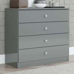 Seconique Denver 4 Drawer Grey Gloss Storage Chest - Wilko - thumbnail 1