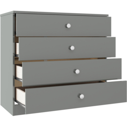 Seconique Denver 4 Drawer Grey Gloss Storage Chest - Wilko - thumbnail 5