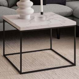 Florence Barossa White Marble Carrara Top Square Coffee Table - Furniture To Go - Wilko