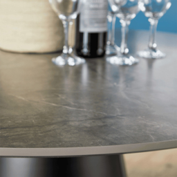 Home Source Grayson 4 Seater Round Dining Table Grey - Black - Wilko - thumbnail 4