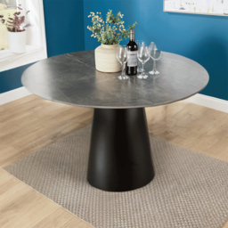 Home Source Grayson 4 Seater Round Dining Table Grey - Black - Wilko - thumbnail 7
