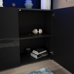 VIDA DESIGNS Nova 2 Door Black LED Sideboard - Size: 35 x 107 x 97cm - Wilko - thumbnail 5