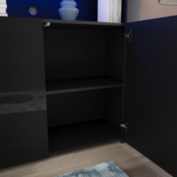 VIDA DESIGNS Nova 2 Door Black LED Sideboard - Size: 35 x 107 x 97cm - Wilko - thumbnail 6