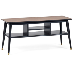 Julian Bowen Findlay 2 Shelf Walnut and Black Media Unit - Size: 45 x 120 x 55cm - Wilko - thumbnail 3