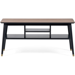 Julian Bowen Findlay 2 Shelf Walnut and Black Media Unit - Size: 45 x 120 x 55cm - Wilko - thumbnail 4