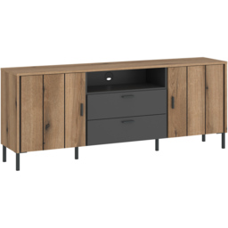 Furniture To Go Arundel 2 Door 2 Drawer Oak TV Cabinet - Brown - Wilko - thumbnail 3