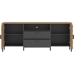 Furniture To Go Arundel 2 Door 2 Drawer Oak TV Cabinet - Brown - Wilko - thumbnail 4