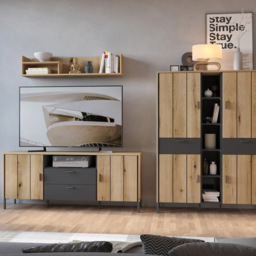 Furniture To Go Arundel 2 Door 2 Drawer Oak TV Cabinet - Brown - Wilko - thumbnail 6