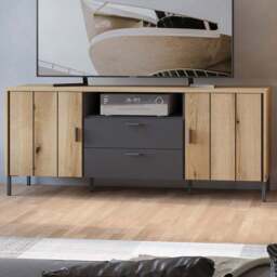 Furniture To Go Arundel 2 Door 2 Drawer Oak TV Cabinet - Brown - Wilko