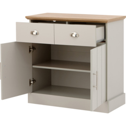 GFW Kendal 2 Door 2 Drawer Grey Compact Sideboard - Size: 39 x 79 x 77cm - Wilko - thumbnail 4