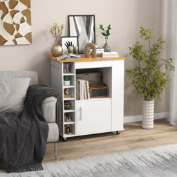 Costway Rolling White Kitchen Island with Storage and Towel Rack - Size: 97 x 53 x 17cm - Wilko - thumbnail 5