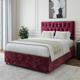 Bedmaster Super King Size Aubergine Chenille Divan Base - Purple - Wilko - thumbnail 1