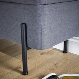 Home Source Oasis Grey Linen Storage Ottoman with Metal Legs - Size: 44 x 110 x 42cm - Wilko - thumbnail 5