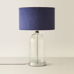 ValueLights Jessy Silver and Navy Velvet Shade Glass LED Table Lamp - Size: 45 x 25 x 25cm - Blue - Wilko - thumbnail 4