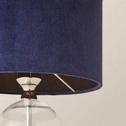 ValueLights Jessy Silver and Navy Velvet Shade Glass LED Table Lamp - Size: 45 x 25 x 25cm - Blue - Wilko - thumbnail 5