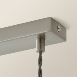 ValueLights Reni Grey Drum Shade 3 Drop Bar Chrome Diner LED Ceiling Pendant Light - Size: 123.5 x 98 x 25cm - Black - Wilko - thumbnail 5