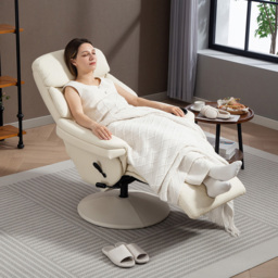 HOMCOM Cream White Manual Recliner Swivel Reclining Chair - Size: Single - Wilko - thumbnail 5